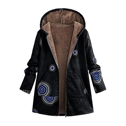 POLPqeD casual pullover hoodies vento etnico giacca con cerniera autunno caldi pelliccia top camicia donna oversize giacca per intimo antivento sembra un impermeabile per il freddo, nero 71, 5xl