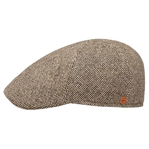 MAYSER coppola classic tweed uomo - made in the eu cappellino lana cappello piatto inverno autunno/inverno - 57 cm beige