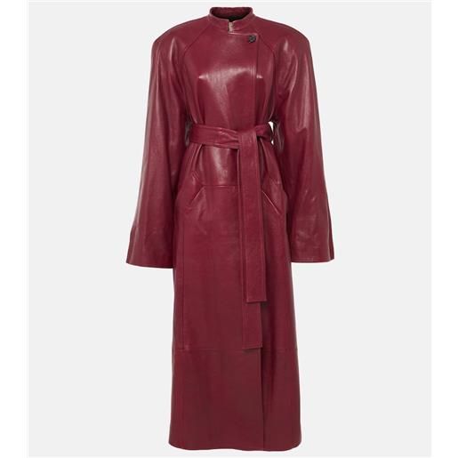 Khaite cappotto rothen in pelle