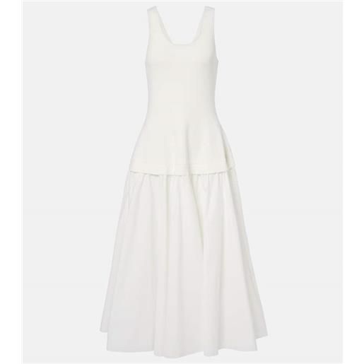 Simkhai abito midi jazz in popeline di misto cotone