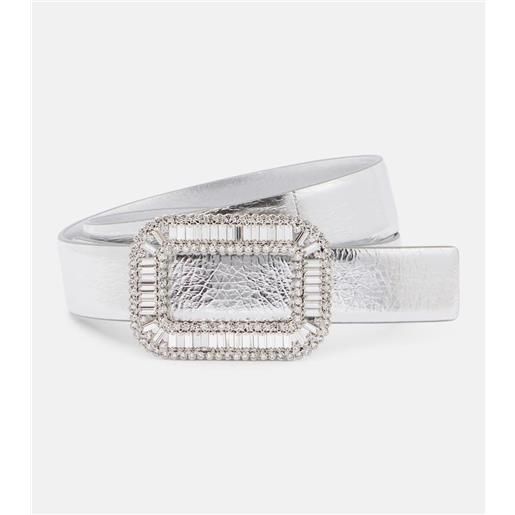 Roger Vivier cintura pilgrim in pelle metallizzata