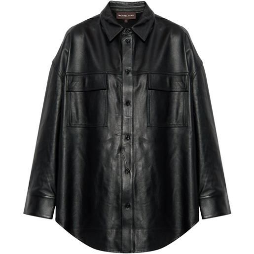 Michael Michael Kors camicia in pelle di agnello - nero