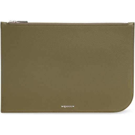 Alexander McQueen clutch in pelle - verde