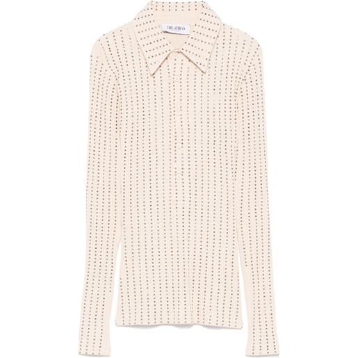 The Attico polo con strass - toni neutri