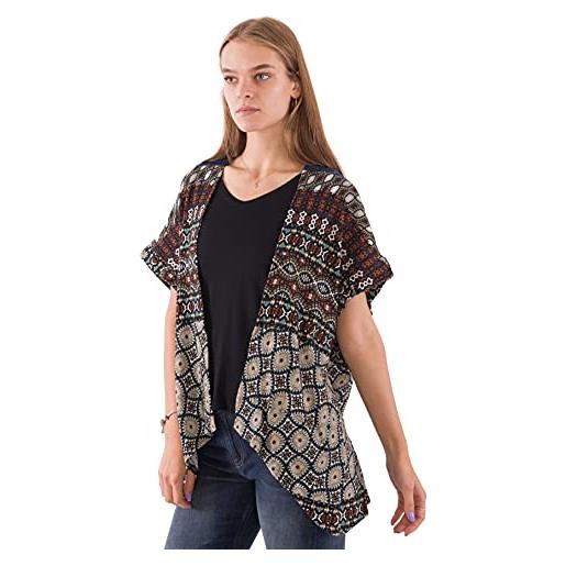 Desigual jamil - maglia da donna 2 in 1, multicolore, 42