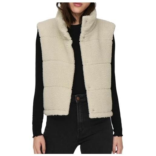 ONLY onlsandra teddy-waistcoat otw gilet, pumice stone, l donna