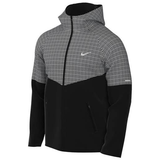 Nike giacca da running idrorepellente therma-fit sphere miler - uomo, nero/nero/argento, fz1111-010, m