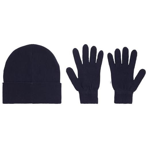 Calvin Klein jeans uomo gift beanie & gloves mono embro k50k512469, blue (ink), os