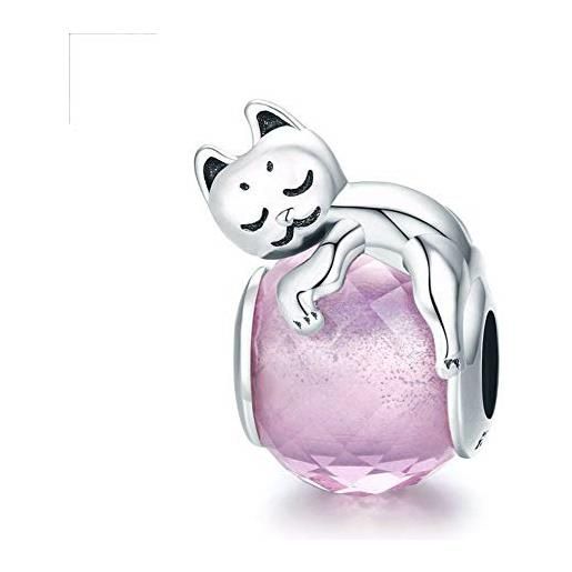 JiaRong Charms ciondolo a forma di gatto, in argento sterling 925, a forma di cane, cammello, coniglio, delfino, farfalla, per braccialetti pandora, argento sterling