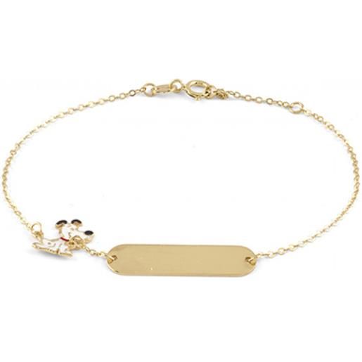Bliss bracciale my baby cane oro giallo e smalto
