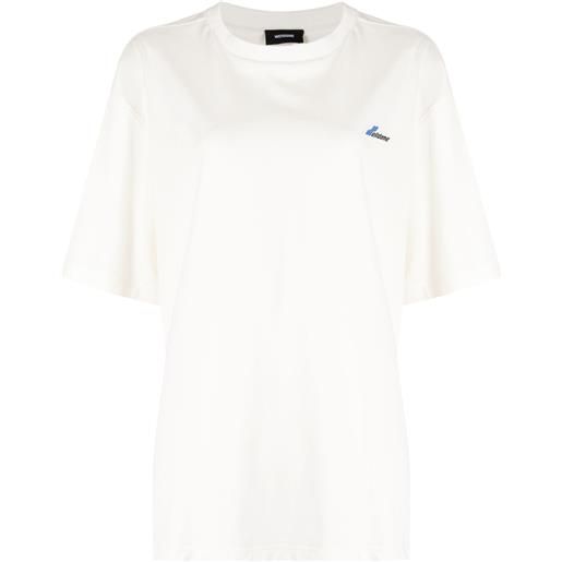 We11done t-shirt con ricamo - toni neutri