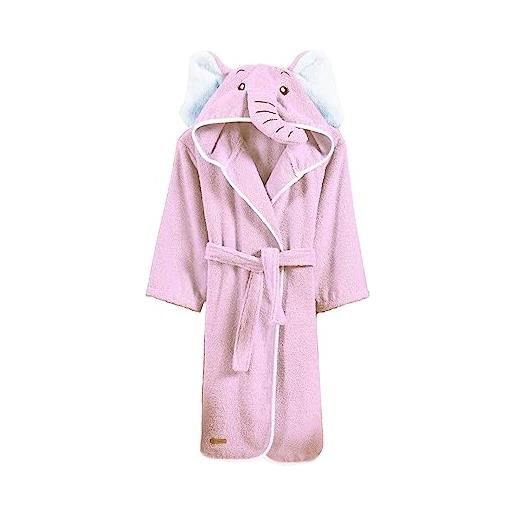 ELY PARKER accappatoio bambino e ragazzo, spugna, asciugamano in cotone turco, con cappuccio, koala orso, grigio (5-6 anni) morbido, assorbente, comodo, spesso