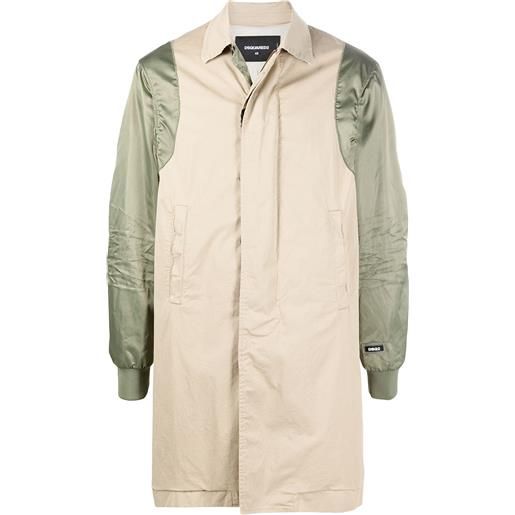 DSQUARED2 cappotto monopetto con maniche a contrasto - toni neutri