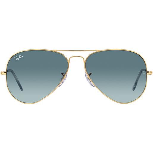 Ray-Ban occhiali da sole rb3025 001/3m aviator oro/blu sfumato unisex