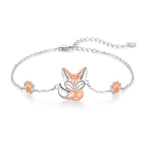 Collana Animale In Argento Sterling Con Ciondolo Volpe, Ape, Gatto, Cane O Delfino – Regalo Con Scatola, Catena Regolabile