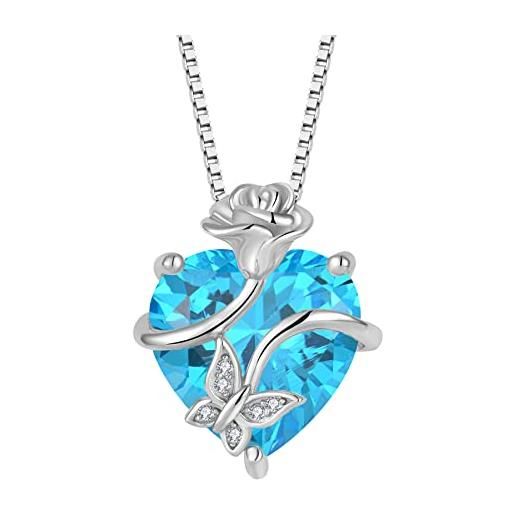 Collana Delfino LONAGO In Argento 925 Con Zirconi, Blu, Pendente Simbolo Di Gioia E Fortuna, Regalo Per Donne E Ragazze