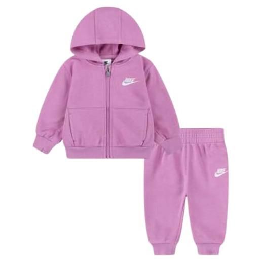 Nike tuta bimbo lbr fz club set 66m485 (rosa, 12 mesi)