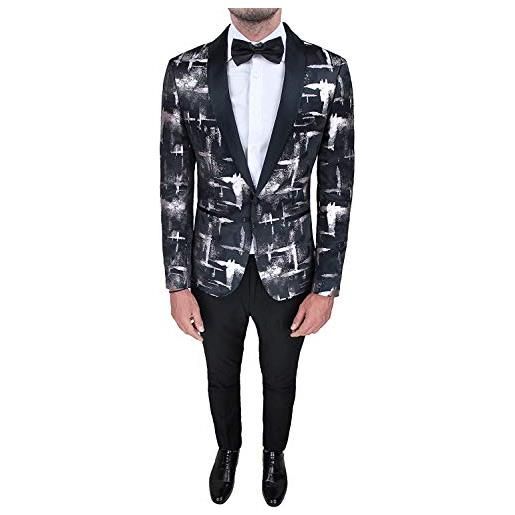 Abiti Uomo Eleganti Completo Uomo Nero Slim Fit Giacca E