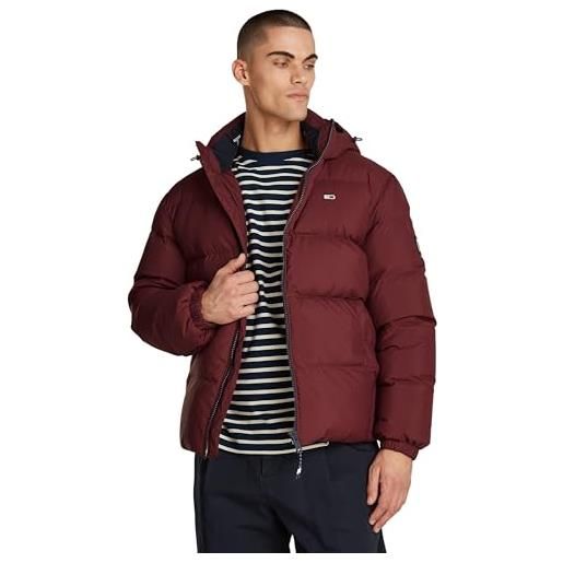 Tommy Jeans uomo piumino essential down jacket caldo, rosso (red wine), s