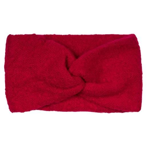 styleBREAKER fascia per capelli da donna in maglia fine con nodo a torsione | scaldacollo invernale caldo con superficie morbida | fascia elastica paraorecchie larga 15 cm, colore: lampone