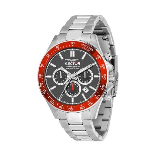 Sector No Limits orologio uomo, cronografo, analogico, cinturino in acciaio, collezione 230 - r3273661036