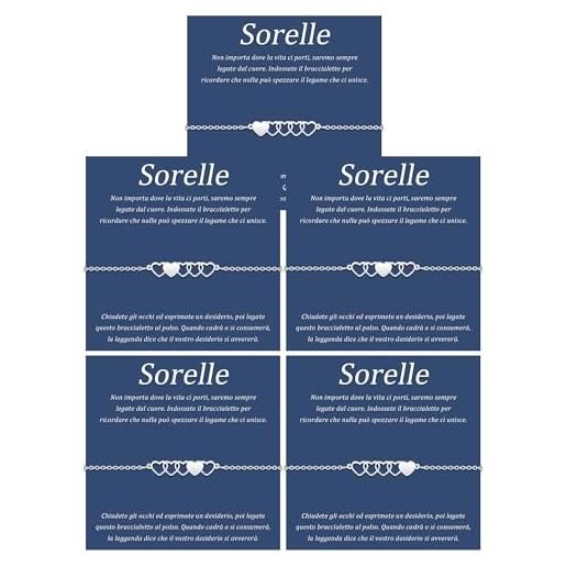 SUNSH 5 pezzi bracciali sorelle bracciale per ragazze bracciali abbinati bracciale a cuore in acciaio inox braccialetto della ragazza miglior regalo delle sorelle regalo di compleanno natale