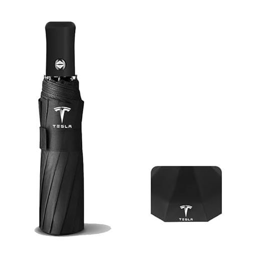 VIYOLI antivento compatto leggero forte e portatile, per tesla model3 models modelx modely manico ombrello antivento durevole ergonomico