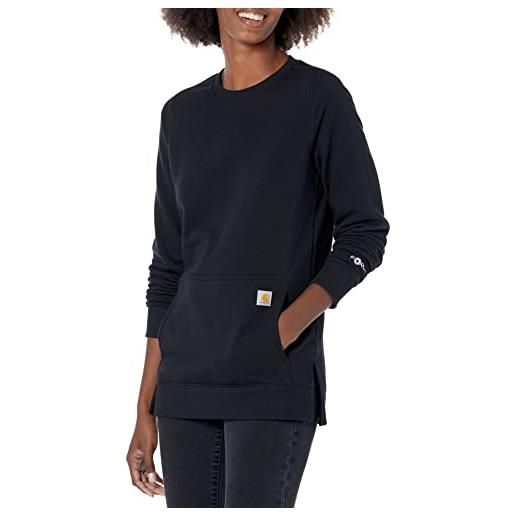 Carhartt felpa leggera force, vestibilità comoda, da donna, nero, l
