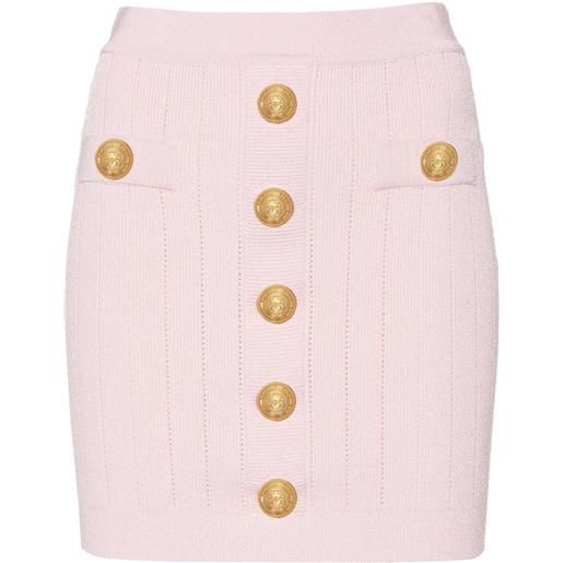 Balmain minigonna a vita alta - rosa