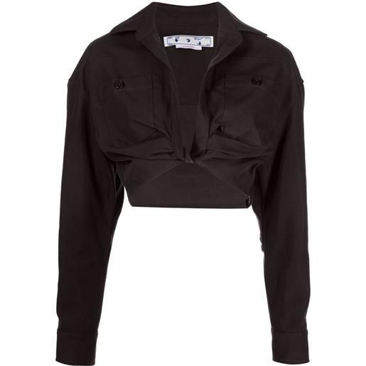 Off-White camicia crop - grigio
