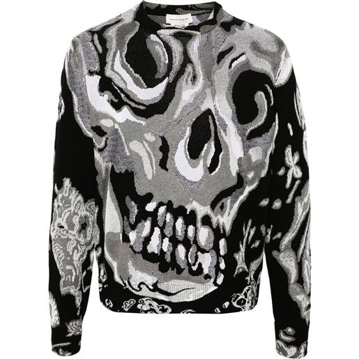 Alexander McQueen maglione con motivo astratto jacquard - grigio