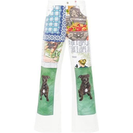 Marine Serre pantaloni dritti calendar - bianco