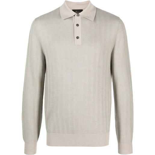 Brioni polo a maniche lunghe - toni neutri