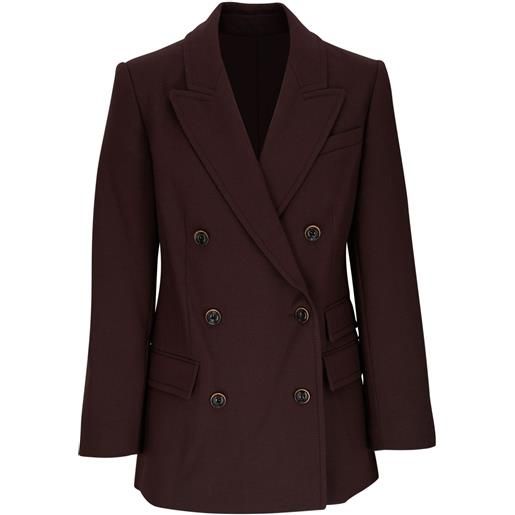 ZIMMERMANN blazer doppiopetto con revers a lancia - marrone