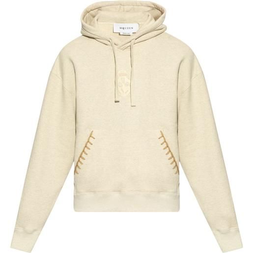 Alexander McQueen felpa con cappuccio e ricamo skull - toni neutri