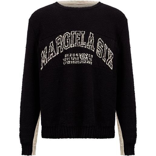 MM6 Maison Margiela maglione con motivo numeri - nero
