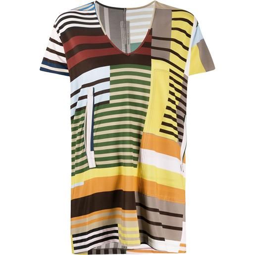 Rick Owens t-shirt con design color block - blu