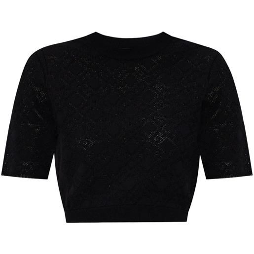 Givenchy t-shirt crop con monogramma - nero