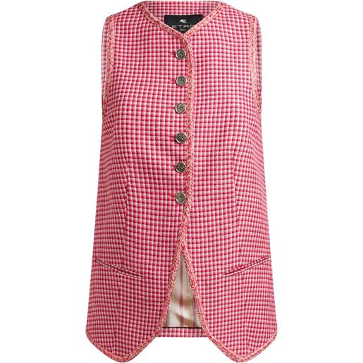 ETRO gilet a quadretti - rosso