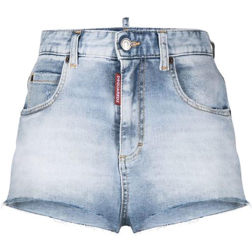 DSQUARED2 shorts denim a vita alta - blu
