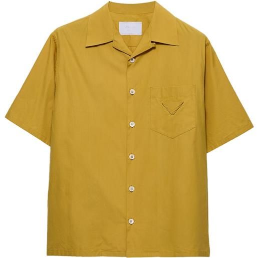 Prada camicia stile bowling con logo - giallo