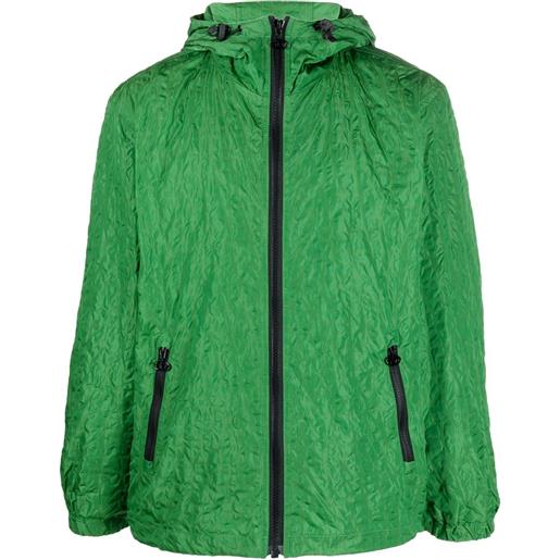 Diesel giacca a vento con effetto stropicciato - verde
