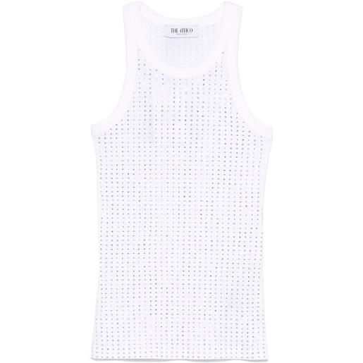 The Attico canotta corto con strass - bianco