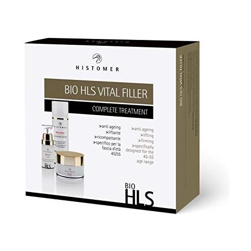 Histomer kit trattamento lifting anti-età completo bio hls vital filler, pelli mature 45-55 anni, crema viso 24h, siero lifting, acqua micellare struccante per occhi