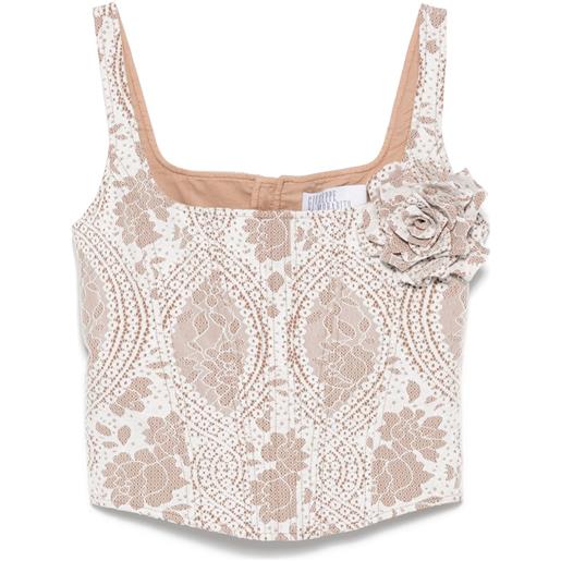 Giuseppe Di Morabito corsetto effetto pizzo - bianco