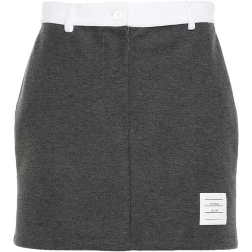 Thom Browne minigonna con applicazione - grigio