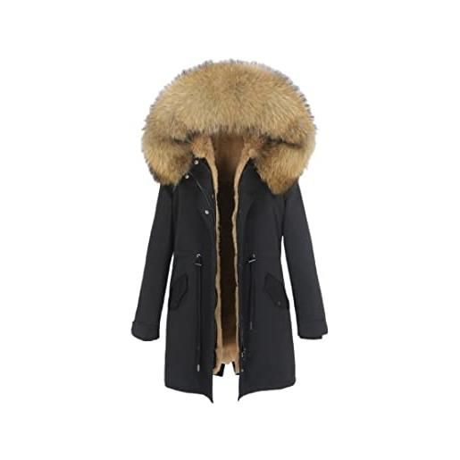 OFTBUY parka lungo impermeabile giacca invernale da donna cappotto in vera pelliccia di volpe naturale con cappuccio capispalla staccabile