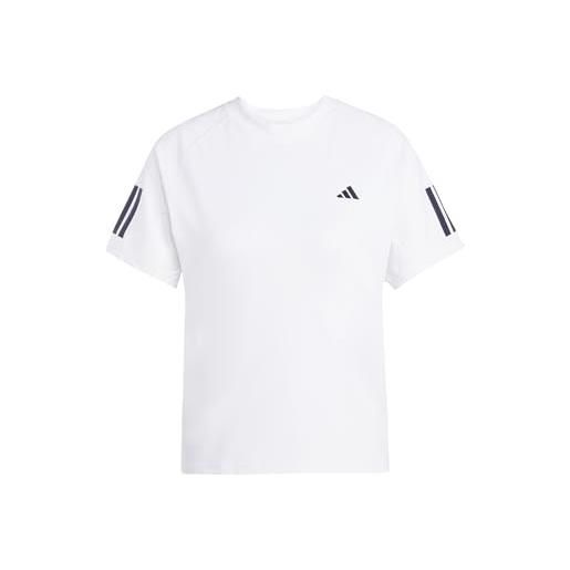 adidas femme club 3 stripe tennis climacool t-shirt, white, xxl