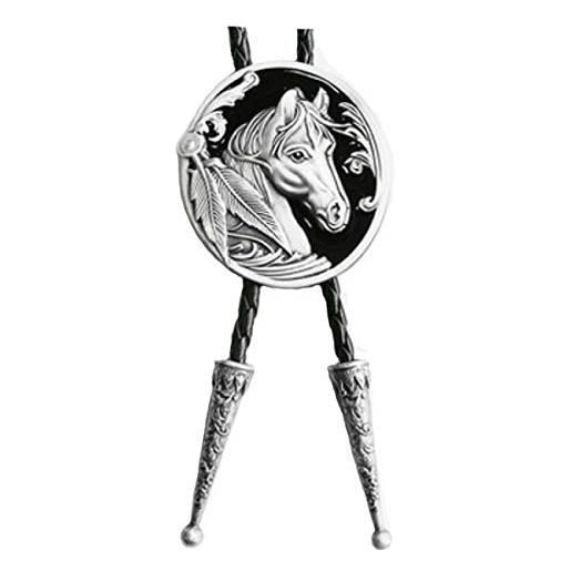 Piratenladen horse feathers bolo tie con indiani, western - bolotie