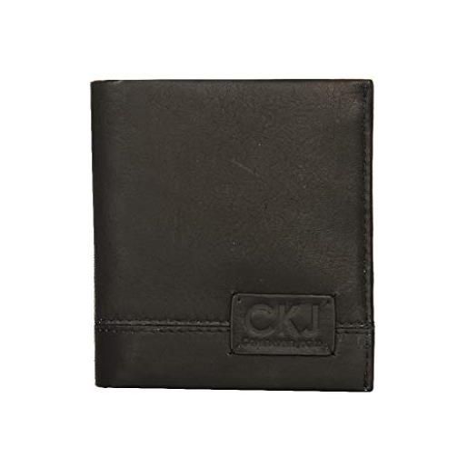 Calvin Klein Jeans calvin klein portafoglio verticale uomo in pelle ck jeans articolo cec100 pcg00 cm. 9,5 x 10,8, 999 nero - black, unica - one size